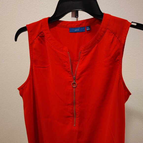 Apt. 9 Women's Red Tank Top with Zipper in Front Size Medium Polyester - Picture 3 of 11